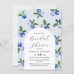 Invitation de mariage Watercolor Blueberries