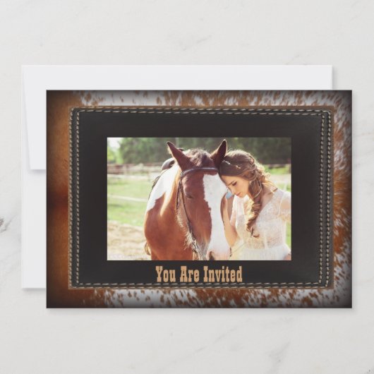 Invitation de mariage western Country Cowboy en cu (Devant)