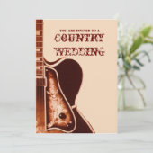Invitation de mariage western country vintage Guit (Debout devant)