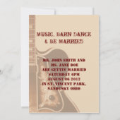 Invitation de mariage western country vintage Guit (Dos)