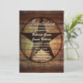 invitation de mariage western en bois rustique éto (Debout devant)