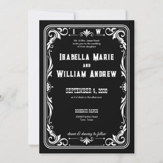 Invitation de mariage western vintage cowboy