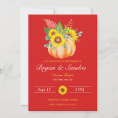 Invitation de Mariages de automne Citrouilles et t (Devant)