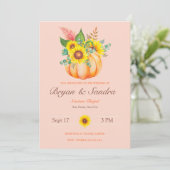 Invitation de Mariages de automne Citrouilles et t (Debout devant)