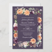 Invitation de Mariages de automne floraux de la pê (Devant)