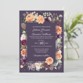 Invitation de Mariages de automne floraux de la pê (Debout devant)