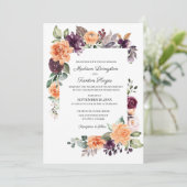 Invitation de Mariages de automne floraux de la pê (Debout devant)