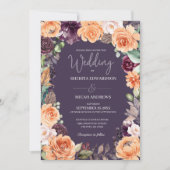 Invitation de Mariages de automne floraux de Pêche (Devant)