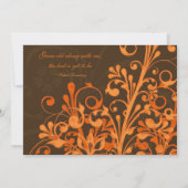 Invitation de Mariages de automne floraux orange e (Dos)