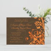 Invitation de Mariages de automne floraux orange e (Debout devant)