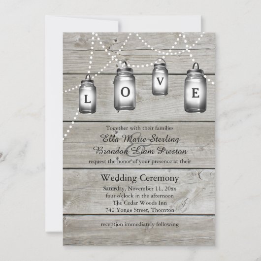 Invitation de mariages de grange d'amour (Devant)