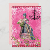 Invitation de Marie de roses indien (Devant / Derrière)