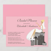 Invitation de mariée blonde branchée à la douche n (Devant / Derrière)
