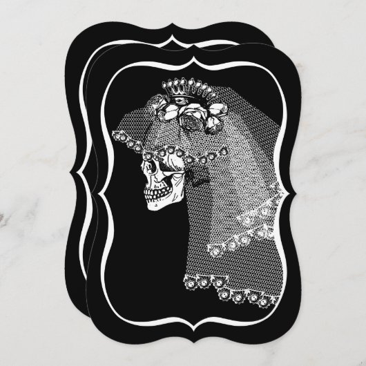 Invitation de mariée crâne (Devant / Derrière)