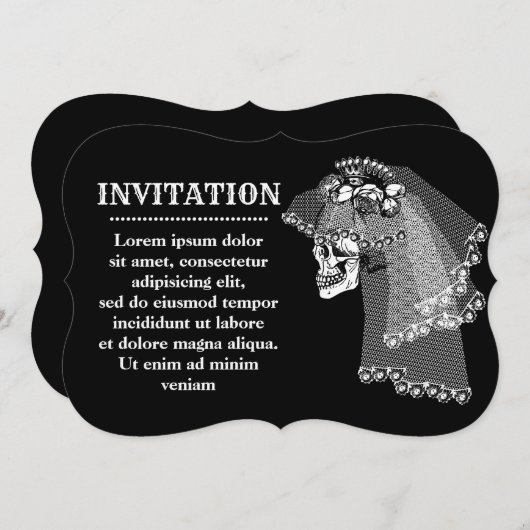 Invitation de mariée crâne (Devant / Derrière)