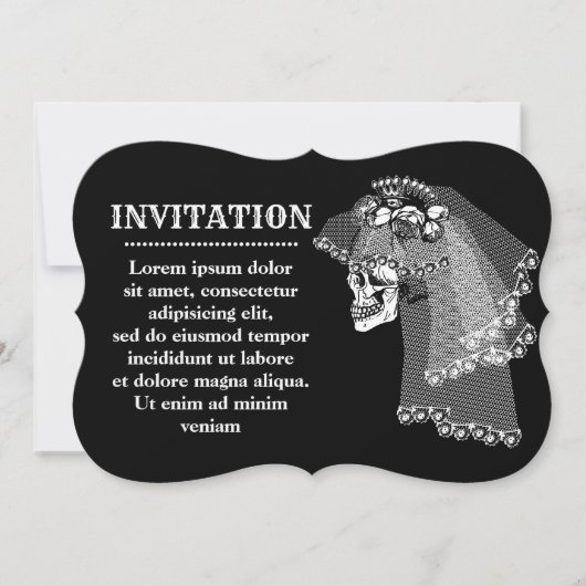 Invitation de mariée crâne (Devant)