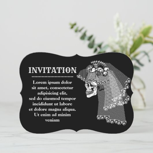 Invitation de mariée crâne (Debout devant)