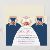 Invitation de mariée et d'épouse  de brunch (marin (Devant / Derrière)