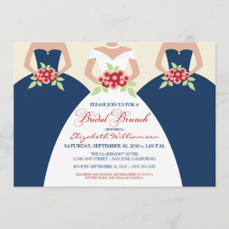 Invitation de mariée et d'épouse  de brunch (marin
