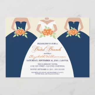 Invitation de mariée et d'épouse  de brunch (marin