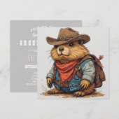 invitation de marmotte cowboy (Devant / Derrière)