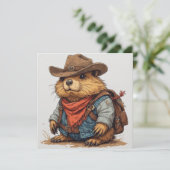 invitation de marmotte cowboy (Debout devant)
