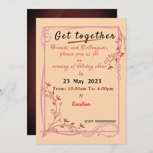 Invitation de Maroon (Devant / Derrière)