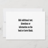 Invitation de marquis de film (Dos)