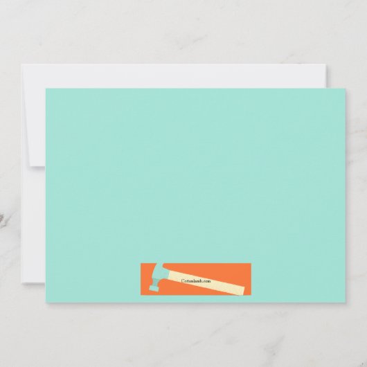 Invitation de marteau de fête du travail (Dos)