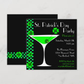 Invitation de Martini de shamrock de jour de St (Devant / Derrière)