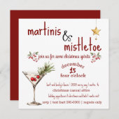 Invitation de Martini et Mistletoe Party (Devant / Derrière)