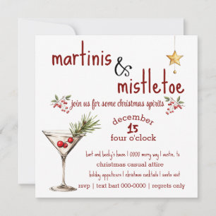 Invitation de Martini et Mistletoe Party