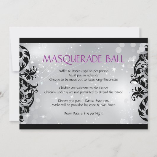 Invitation de mascarade (Dos)