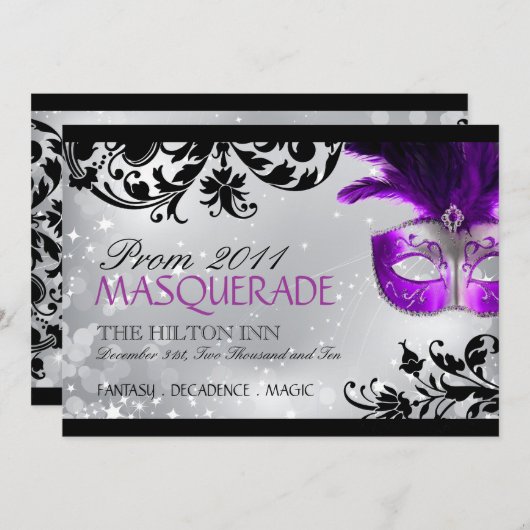 Invitation de mascarade (Devant / Derrière)