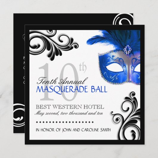 Invitation de mascarade (Devant / Derrière)