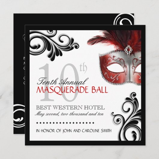 Invitation de mascarade (Devant / Derrière)