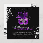 Invitation de mascarade de Halloween (Devant / Derrière)