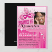 INVITATION DE MASCARADE DE QUINCEANERA (Devant / Derrière)