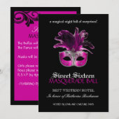 Invitation de mascarade de sweet sixteen (Devant / Derrière)