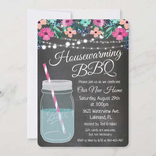 Invitation de Mason Jar BBQ Mason (Devant)
