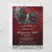 Invitation de masque de diamant d'anniversaire de (Devant)