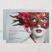 Invitation de masque de mardi gras (Devant / Derrière)
