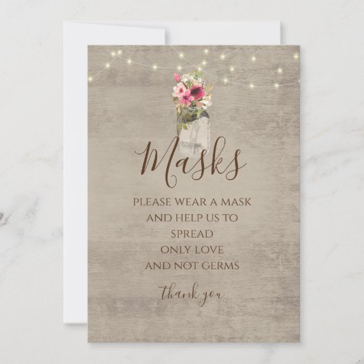 Invitation de masque de signe de jarre florale et (Devant)