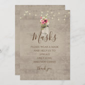 Invitation de masque de signe de jarre florale et (Devant / Derrière)