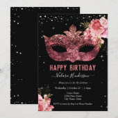 Invitation de masquerade pour un 16e anniversaire (Devant / Derrière)