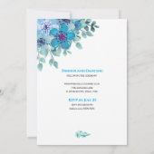 Invitation de masse nuptiale florale bleu aquarell (Dos)