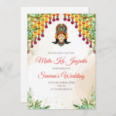 Invitation de Mata ki Chowki et invitations de Mat (Devant / Derrière)