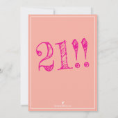 Invitation de mauvais choix pour 21 ans (Dos)