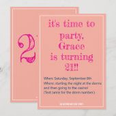 Invitation de mauvais choix pour 21 ans (Devant / Derrière)