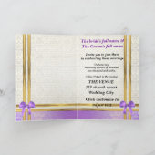 Invitation de Mauve et crème mariage damassé (Intérieur)
